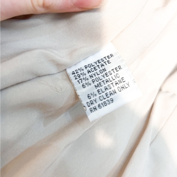 Teri Jon by Rickie Freeman gold metallic gown 3/4 long sleeve formal dress - Picture 7 of 8